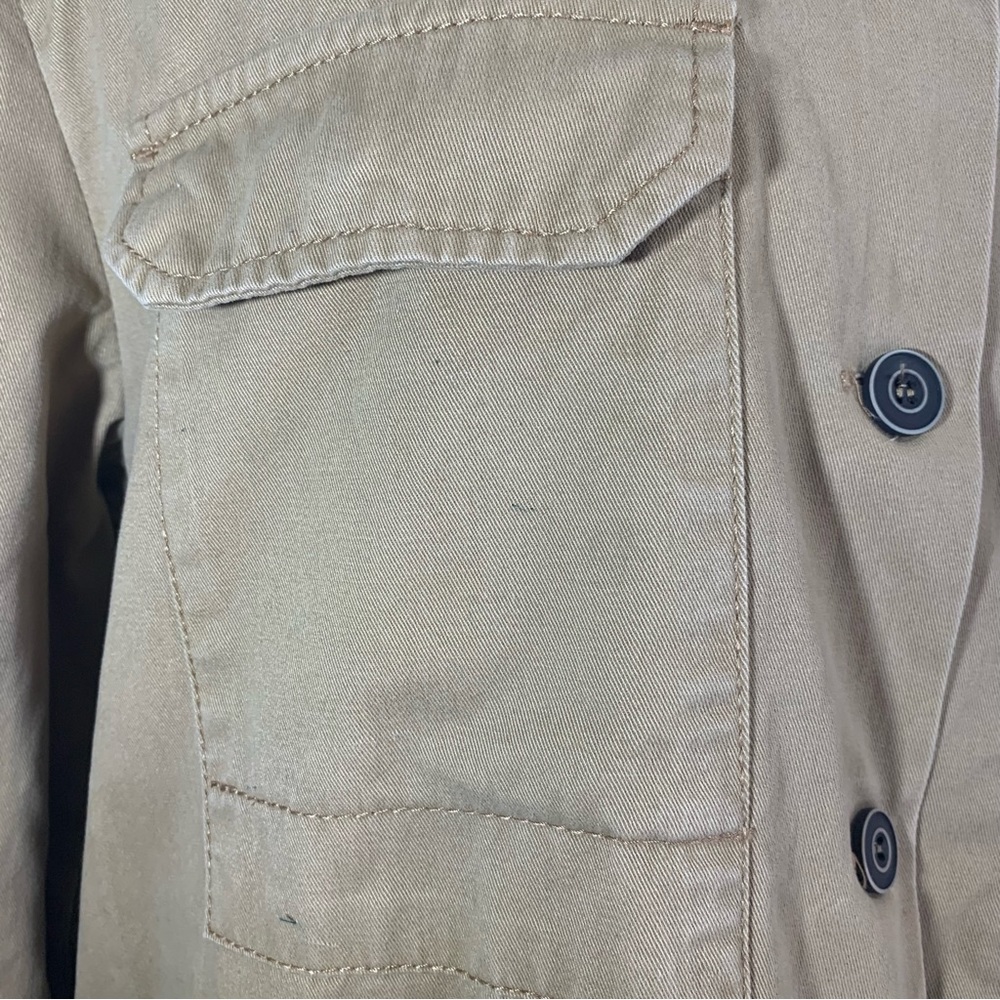 Atmosphere Shacket Utility Top Long Sleeve Cotton Tan Brown + Badges UK 10 - Picture 4 of 16